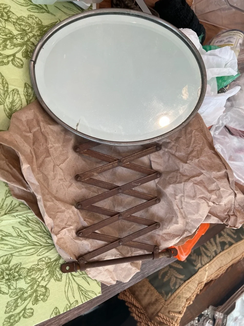Antique Victorian wall mount shaving mirror amazing condition